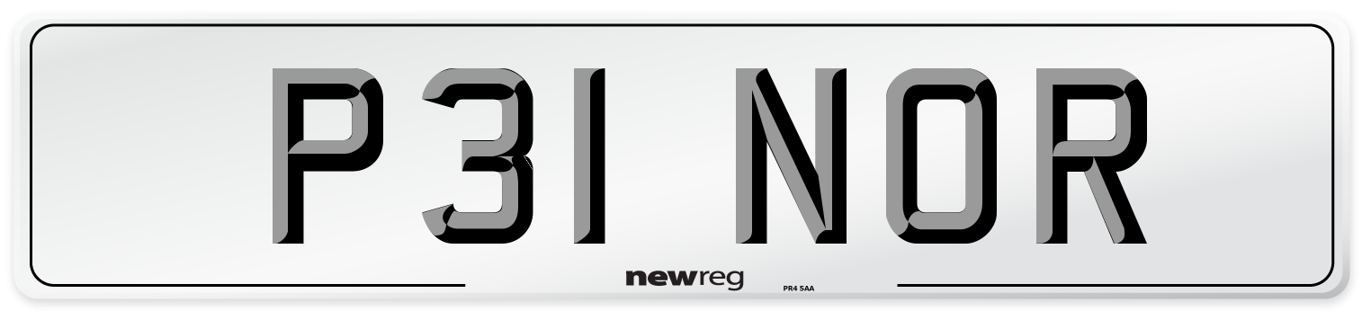 P31 NOR Number Plate from New Reg